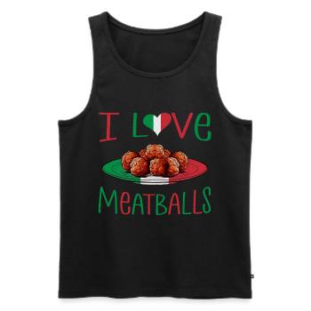 I Love Meatballs - Men's Premium Organic Tank Top - black - Front - AI Model Male 178 light (178cm)