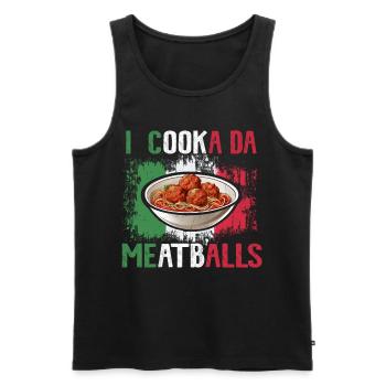 I Cooka Da Meatballs - Männer Premium Bio Tank Top - Schwarz - Vorne - AI Model Male 178 light (178cm)