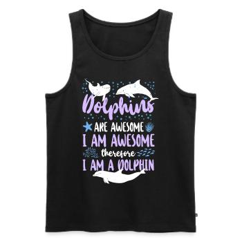 Dolphin Dolphins Are Awesome I Am - Männer Premium Bio Tank Top - Schwarz - Vorne - AI Model Male 178 light (178cm)