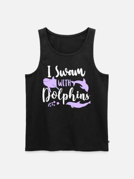 Dolphin I Swam With Dolphins - Men's Premium Organic Tank Top - black