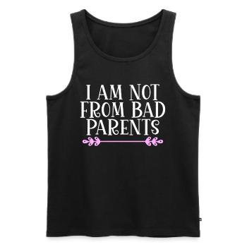I am not from bad Parents Denglish - Men's Premium Organic Tank Top - black - Front - AI Model Male 178 light (178cm)