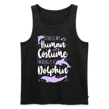 Dolphin This Is My Human Costume - Men's Premium Organic Tank Top - black - Front - Michal (187cm)