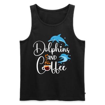 Dolphin Coffee Dolphins And Coffee - Men's Premium Organic Tank Top - black - Front - Michal (187cm)
