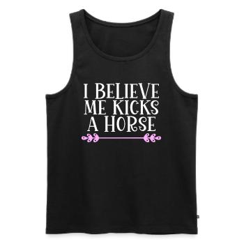 I believe me kicks a horse Denglisch - Men's Premium Organic Tank Top - black - Front - Michal (187cm)