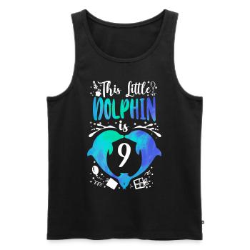 Dolphin 9th Birthday This Little - Männer Premium Bio Tank Top - Schwarz - Vorne - Michal (187cm)