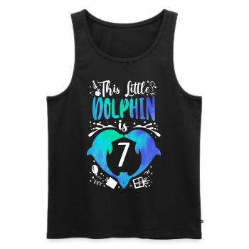 Dolphin 7th Birthday This Little - Men's Premium Organic Tank Top - black - Front - Michal (187cm)