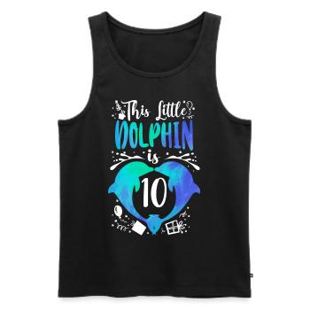 Dolphin 10th Birthday This Little - Männer Premium Bio Tank Top - Schwarz - Vorne - Michal (187cm)