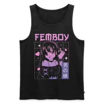 Femboy Crossdressing Crossdresser MTF Anime - Männer Premium Bio Tank Top - Schwarz - Vorne - Michal (187cm)
