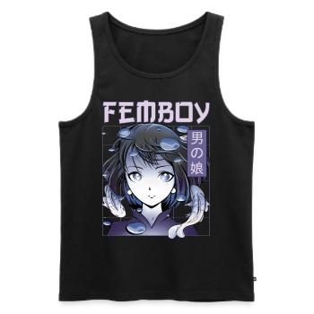 Femboy Crossdressing Crossdresser MTF Anime - Männer Premium Bio Tank Top - Schwarz - Vorne - Michal (187cm)