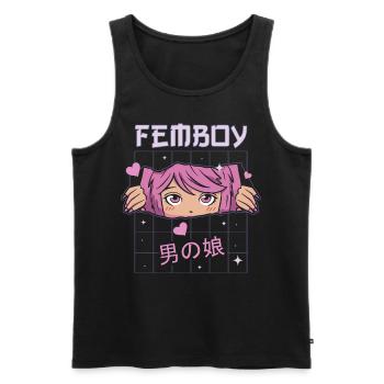 Femboy Crossdressing Crossdresser MTF Anime - Männer Premium Bio Tank Top - Schwarz - Vorne - Michal (187cm)