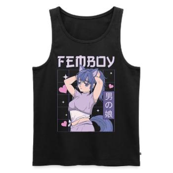 Femboy Crossdressing Crossdresser MTF Anime - Männer Premium Bio Tank Top - Schwarz - Vorne - Michal (187cm)