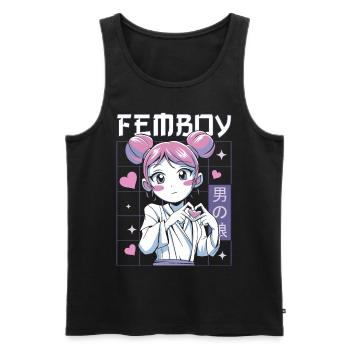 Femboy Crossdressing Crossdresser MTF Anime - Männer Premium Bio Tank Top - Schwarz - Vorne - Michal (187cm)
