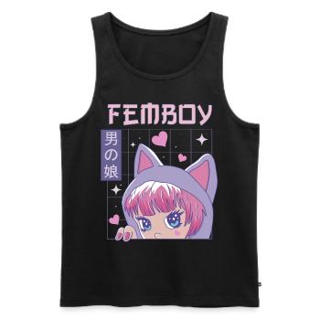 Femboy Crossdressing Crossdresser MTF Anime - Männer Premium Bio Tank Top - Schwarz - Vorne - Michal (187cm)