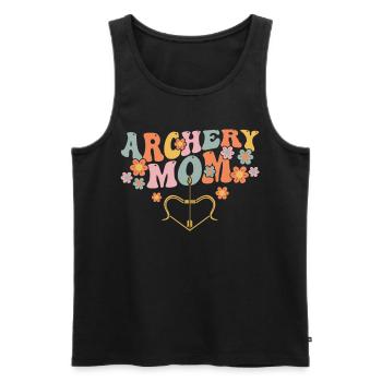Groovy Archer - Men's Premium Organic Tank Top - black - Front - AI Model Male 178 light (178cm)