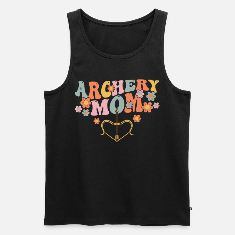 Groovy Bogenschützin - Männer Premium Bio Tank Top - Schwarz