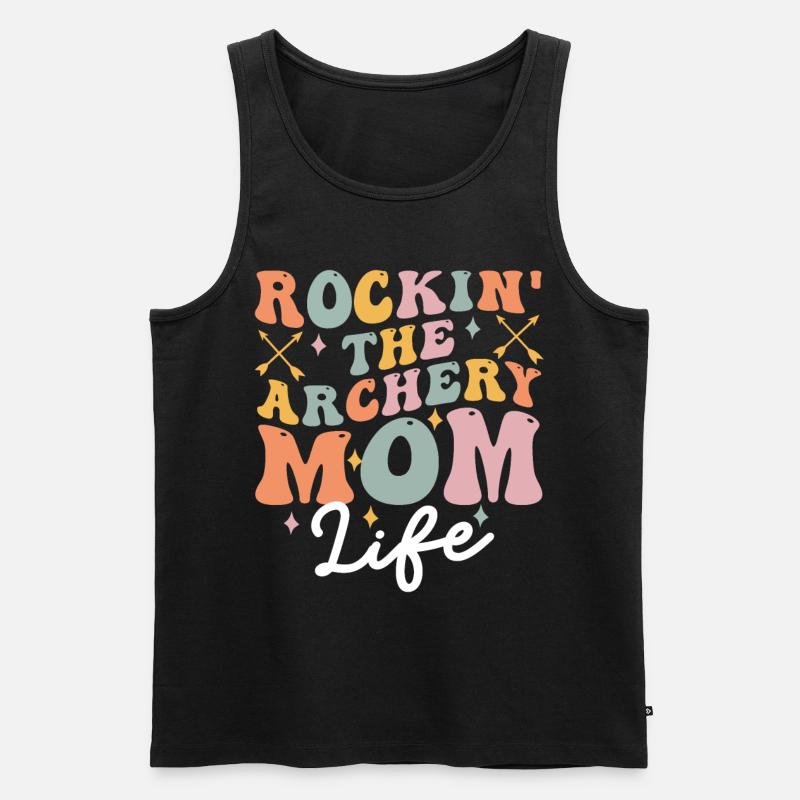 Groovy Bogenschützin - Männer Premium Bio Tank Top - Schwarz