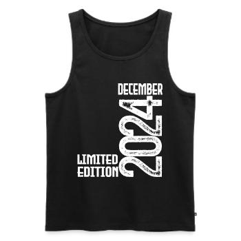Geburtstagsgeschenk Dezember 2024. Dezember 2024. - Männer Premium Bio Tank Top - Schwarz - Vorne - Michal (187cm)