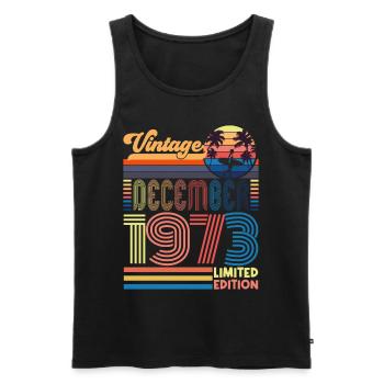Birthday December 1973. December 1973 gift. - Men's Premium Organic Tank Top - black - Front - Michal (187cm)