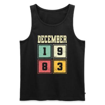 40th Birthday December Vintage 1983 Vintage - Men's Premium Organic Tank Top - black - Front - Michal (187cm)