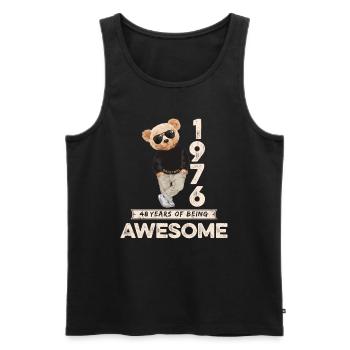 1976 Geburtstag Teddy Bär Being Awesome Orignal - Männer Premium Bio Tank Top - Schwarz - Vorne - Michal (187cm)
