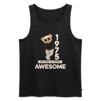 1975 Geburtstag Teddy Bär Being Awesome Orignal - Männer Premium Bio Tank Top - Schwarz - Vorne - Michal (187cm)