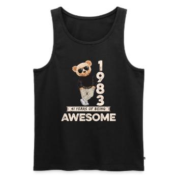 1983 Geburtstag Teddy Bär Being Awesome Orignal - Männer Premium Bio Tank Top - Schwarz - Vorne - Michal (187cm)