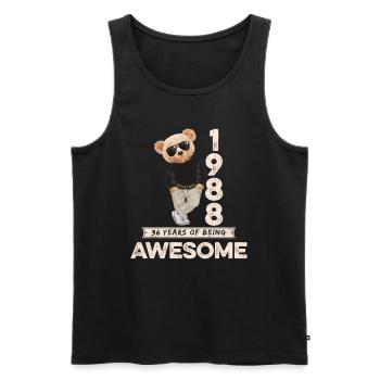 1988 Geburtstag Teddy Bär Being Awesome Orignal - Männer Premium Bio Tank Top - Schwarz - Vorne - Michal (187cm)