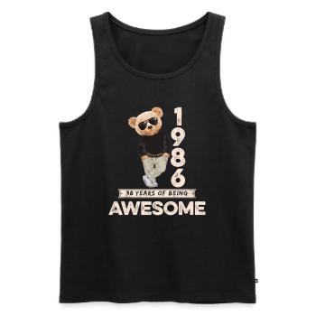 1986 Geburtstag Teddy Bär Being Awesome Orignal - Männer Premium Bio Tank Top - Schwarz - Vorne - Michal (187cm)