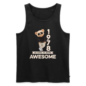 1978 Geburtstag Teddy Bär Being Awesome Orignal - Männer Premium Bio Tank Top - Schwarz - Vorne - Michal (187cm)