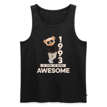 1993 Geburtstag Teddy Bär Being Awesome Orignal - Männer Premium Bio Tank Top - Schwarz - Vorne - Michal (187cm)