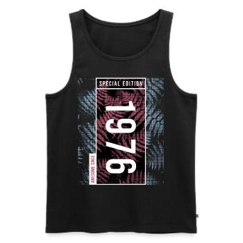 Special Edition 1976 Birthday Urban Graphic - Men's Premium Organic Tank Top - black - Front - Michal (187cm)