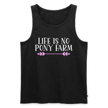 Life is no Pony Farm Denglish - Men's Premium Organic Tank Top - black - Front - Michal (187cm)