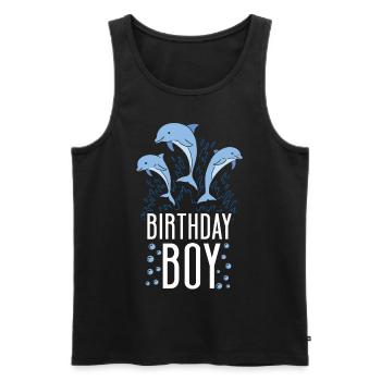 Dolphin Birthday Birthday Boy - Men's Premium Organic Tank Top - black - Front - Michal (187cm)