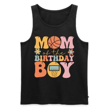 Basket-ball Maman Groovy - Débardeur bio Premium Homme - noir - Devant - Michal (187cm)