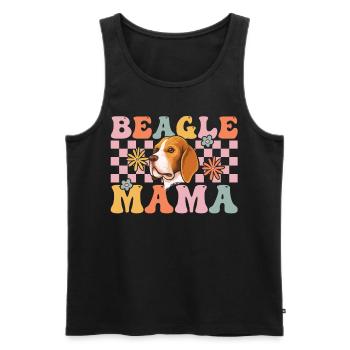 Groovy Dog Beagle Lover - Men's Premium Organic Tank Top - black - Front - AI Model Male 178 light (178cm)