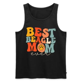 Groovy Dog Beagle Lover - Men's Premium Organic Tank Top - black - Front - AI Model Male 178 light (178cm)