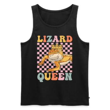 Groovy Bearded Dragon Girl Lizard Lover - Men's Premium Organic Tank Top - black - Front - Michal (187cm)