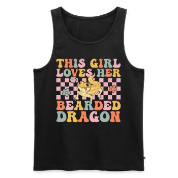 Bearded Dragon Girl - Men's Premium Organic Tank Top - black - Front - Michal (187cm)