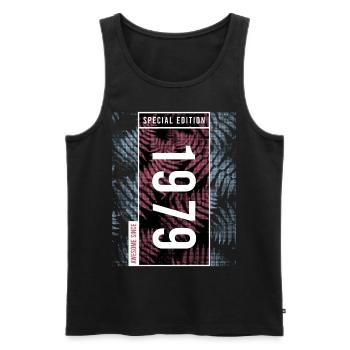 Special Edition 1979 Birthday Urban Graphic - Men's Premium Organic Tank Top - black - Front - Michal (187cm)
