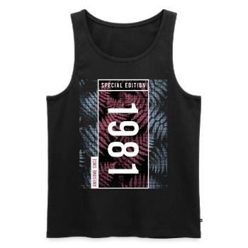 Special Edition 1981 Birthday Urban Graphic - Men's Premium Organic Tank Top - black - Front - Michal (187cm)