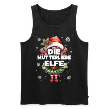 Mutterliebe Elfe Schwangere Elf Weihnachtsoutfit - Männer Premium Bio Tank Top - Schwarz - Vorne - AI Model Male 178 light (178cm)