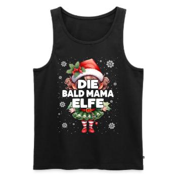 Bald Mama Elfe Schwangere Elf Weihnachtsoutfit - Männer Premium Bio Tank Top - Schwarz - Vorne - AI Model Male 178 light (178cm)