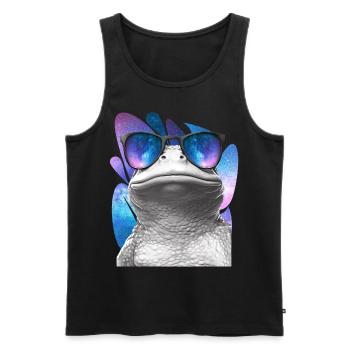 Frog Space Glasses Galaxy Sunglasses Meme - Männer Premium Bio Tank Top - Schwarz - Vorne - AI Model Male 178 light (178cm)