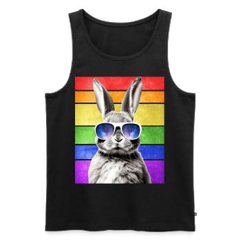 LGBTQ Rabbit Space Glasses Bunny Galaxy Sunglasses - Männer Premium Bio Tank Top - Schwarz - Vorne - Michal (187cm)