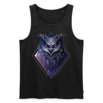 Celestial Owl Space Bird Galaxy Nebula Spirit Anim - Männer Premium Bio Tank Top - Schwarz - Vorne - Michal (187cm)