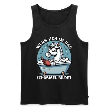 Meme Lustiger Spruch Pferd Schimmel im Bad, Fun - Männer Premium Bio Tank Top - Schwarz - Vorne - AI Model Male 178 light (178cm)