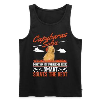 Capybara Wasserschwein Capibara - Men's Premium Organic Tank Top - black - Front - AI Model Male 178 light (178cm)