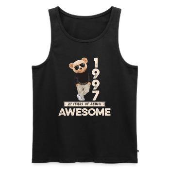 1997 Geburtstag Teddy Bär Being Awesome Orignal - Männer Premium Bio Tank Top - Schwarz - Vorne - Michal (187cm)