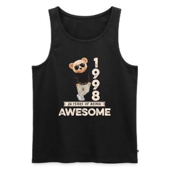1998 Geburtstag Teddy Bär Being Awesome Orignal - Männer Premium Bio Tank Top - Schwarz - Vorne - Michal (187cm)