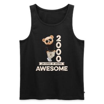 2000 Geburtstag Teddy Bär Being Awesome Orignal - Männer Premium Bio Tank Top - Schwarz - Vorne - Michal (187cm)